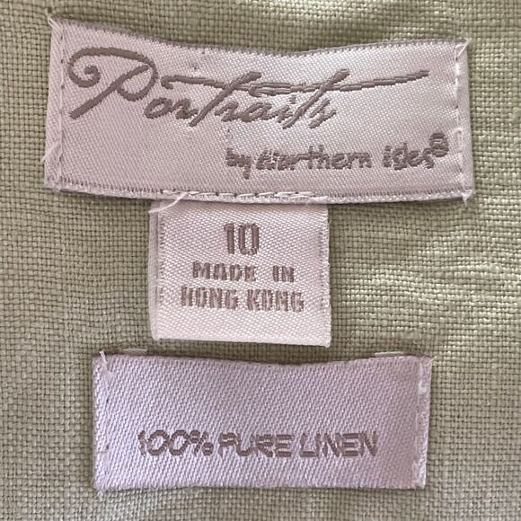 Portraits Northern Isles Pure Linen Embroidered Over Top Sz 10 Cottage Granny - Picture 9 of 11